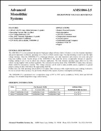 Click here to download AMS1004-2.5AL Datasheet