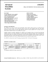 Click here to download AMS2931AT-5.0 Datasheet