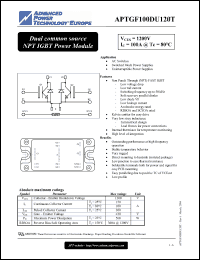 Click here to download APTGF100DU120T Datasheet