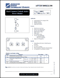 Click here to download APTDF400KK100 Datasheet