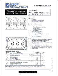 Click here to download APTM100TDU35P Datasheet