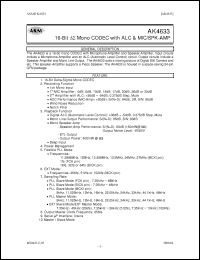 Click here to download AK4633 Datasheet