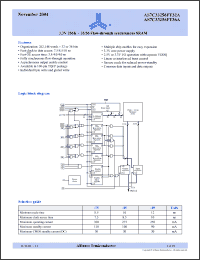 Click here to download AS7C33256FT36A-75TQC Datasheet