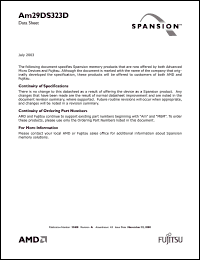 Click here to download AM29DS323DT110EIN Datasheet