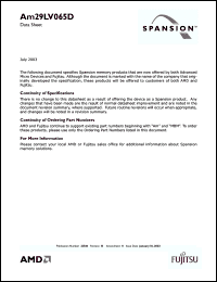 Click here to download AM29LV065DU101REIN Datasheet