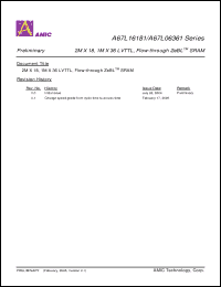 Click here to download A67L06361E-8.5 Datasheet