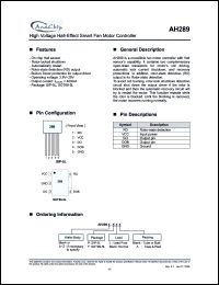 Click here to download AH289ZP Datasheet