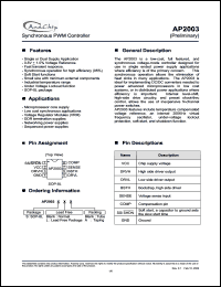 Click here to download AP2003SLA Datasheet