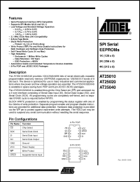 Click here to download AT25020-10SC Datasheet