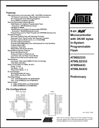 Click here to download AT90S2333-8PI Datasheet