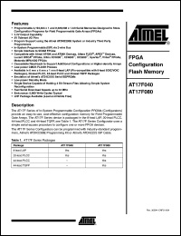 Click here to download AT17F040-30CC Datasheet