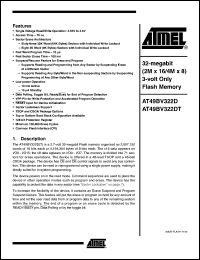 Click here to download AT49BV322DT-70TU Datasheet