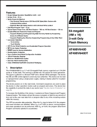 Click here to download AT49BV640D-70TU Datasheet