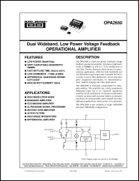 Click here to download OPA2650UB/2K5 Datasheet