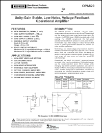 Click here to download OPA820IDBVT Datasheet