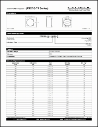 Click here to download PSCDS-74-221M-T Datasheet