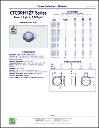 Click here to download CTCDRH127F-821K Datasheet