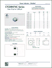 Click here to download CTCDRH74C-120M Datasheet