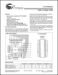 Click here to download CY7C1019CV33-15ZC Datasheet