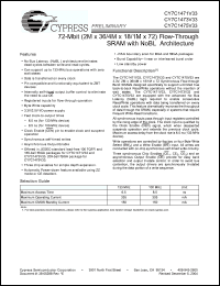 Click here to download CY7C1473V33-100BZC Datasheet