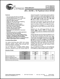 Click here to download CY7C1484V33-167BGC Datasheet