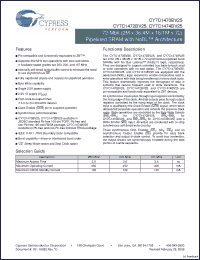 Click here to download CY7C1474BV25-250BGXI Datasheet