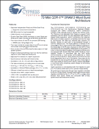 Click here to download CY7C1510V18-300BZXC Datasheet