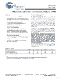 Click here to download CY7C1367C-200BZXC Datasheet