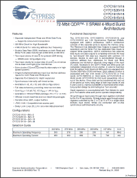 Click here to download CY7C1526V18-300BZI Datasheet