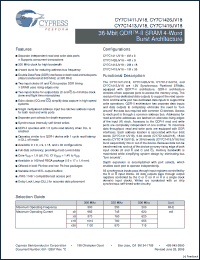 Click here to download CY7C1426JV18-250BZC Datasheet