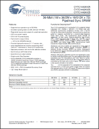 Click here to download CY7C1440AV25-167AXC Datasheet