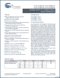 Click here to download CY7C1412BV18-167BZXC Datasheet