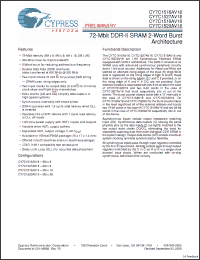 Click here to download CY7C1527AV18-200BZXI Datasheet