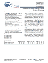 Click here to download CY7C1522V18-250BZXC Datasheet