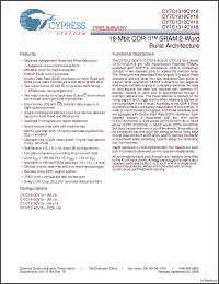 Click here to download CY7C1314CV18-200BZI Datasheet