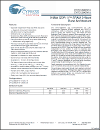 Click here to download CY7C1294DV18-167BZXI Datasheet