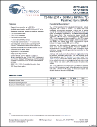 Click here to download CY7C1486V25-200BGC Datasheet