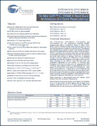 Click here to download CY7C1543V18-375BZC Datasheet