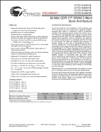 Click here to download CY7C1410AV18 Datasheet