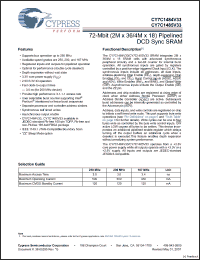 Click here to download CY7C1485V33-200BZXI Datasheet