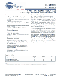 Click here to download CY7C1465AV25-133BGI Datasheet