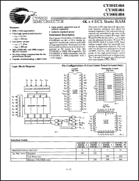 Click here to download CY101E484-10VC Datasheet