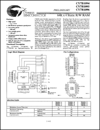 Click here to download CY7B1096-9DMB Datasheet