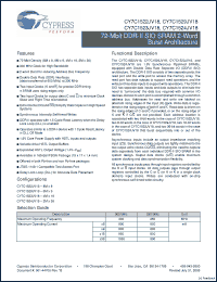 Click here to download CY7C1522JV18-250BZC Datasheet