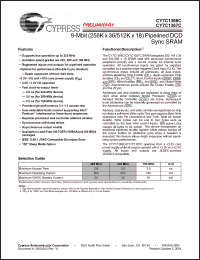 Click here to download CY7C1367C-225BGC Datasheet