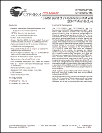 Click here to download CY7C1306BV18-133BZC Datasheet