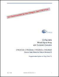 Click here to download CY8C26643-24AXI Datasheet