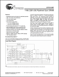 Click here to download CY7C1218F-133AC Datasheet