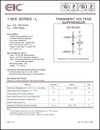 Click here to download 1.5KE350AL Datasheet