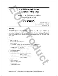 Click here to download HM51W17405LS-7 Datasheet